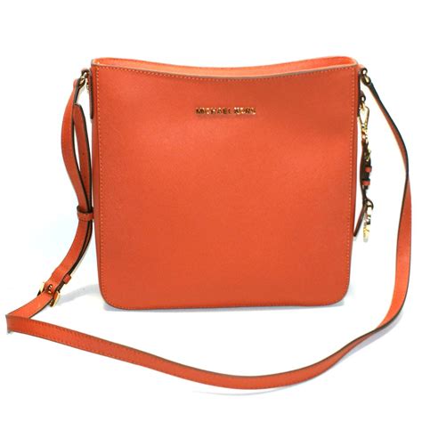 michael kors orange white stripe crossbody bag|Michael Kors white shoulder bag.